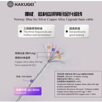 HAKUGEI Norway. Blue litz Silver Copper Alloy Upgrade basic cable OD Φ1.6