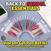 12-100 Color Gel Pen Refills Set - Glitter, Pastel, Highlighter, Metallic Ink for Artists, Scrapbooking, and Drawing Graffiti