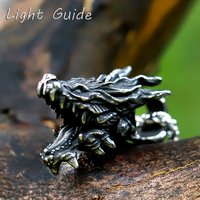 2022 NEW Men's 316L stainless-steel vintage Norse Viking dragon Pendant Necklace animal fashion jewelry Gift free shipping