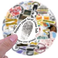 10/60Pcs Funny Cartoon Investigation Scene Crime Scene Graffiti Stickers Phone Case Laptop Desktop Decoration Adhesive Sticker