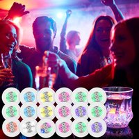 10pcs LED Drink Coasters Flashing LED Cup Coaster Lights Light Up Cup Stickers Luminous Party for Family Bars KTV Social Party