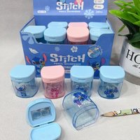 1pc Disney Licensed Stitch Cute Cartoon Double-Hole Flip Pencil Sharpener | Random Color, for Office Work, Study and Home Use