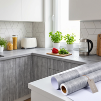 Waterproof Peel and Stick Wood Vinyl Wallpaper Classic Texture Self Adhesive Decor Sticker for Door Cabinet Countertop Desktop