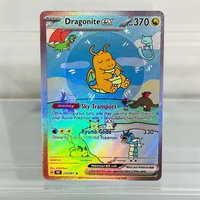 Pokemon BUBBLE Series Dragonite ex 232/091 English Card Holographic Foil DIY Premium Anime Collection Card