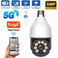 5MP HD Tuya WiFi IP Camera 2.4G/5GHz PTZ Auto Tracking Waterproof AI Human Detection Night Vision 2-Way Audio Wireless CCTV Cam