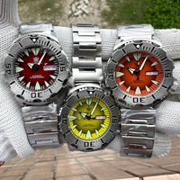 STEELDIVE Men Pilot Watch 42.2mm Automatic Mechanical Wristwatch Diver 20Bar C3 Luminous Sapphire NH35 Military Monster Dial