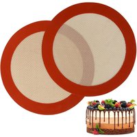 1/ 2PCS Round Silicone Baking Mat, Non-Stick Reusable Sheet Liners for Air Fryer, Oven, Baking Pans for Cake/Pizza/Pastry/Cookie