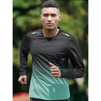 T-shirt men's four seasons long sleeve outdoor speed dry clothes running training breathable leisure fitness top