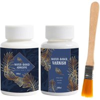 100ML Golden Foil Adhesive Acrylic Craft Adhesive Art Glues Varnish Kit - Water-Based Metallic Glue with Brush for Craft