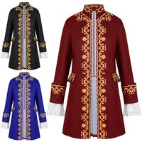 18th Century Colonial Costume Men Medieval Royal Military Coat Victorian Rococo Baroque Court Prince Costume Jacket Outfit