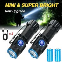 P50 LED Mini Flashlight Super Bright Waterproof Torch with Tail Magnet 16340 Battery USB Rechargeable Camping Emergency Lantern