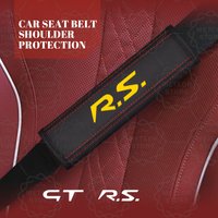 2pcs Car Styling GT RS Emblem Leather Seat Belt Cover For Megane Twingo Sandero Clio 2 3 4 5 Koleka Lutecia Koleos Accessories