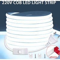Taśma LED COB 220V z włącznikiem/wyłącznikiem i wtyczką EU, elastyczna taśma świetlna LED 220V do dekoracji kuchni, domu i pokoju.