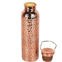 800ml Pure Copper Water Bottle Portable Copper Drinking Bottle For Camping Hiking Travel Outdoor & Indoor, Home Kitchen