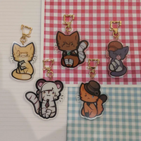 Dazai Chuuya Ranpo Cats Set Stray Dogs Acrylic Keychain - Customize Design Anime Keyring Collectible