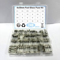 240Pcs/Box 24Values 6x30mm Fast Glass Fuse Kit In Package 0.2A 0.5A 1A 2A 3A 5A 6A 8A 10A 15A /250V 6*30 Insurance Tube Package