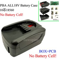 10X18650 Lithium Battery Plastic Case Charging Protection Circuit Board PCBA BMS For Bosch PBA All18V 18V Li-ion Battery Box