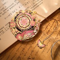 Colorful Bronzing Bookmark with Chain Heart Sun Floral Butterfly Metal Bookmark Reading Book Clip Student School Office Supplies