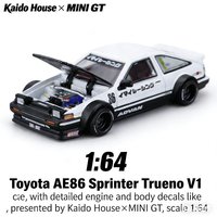 Kaido House MINI GT 1:64 Toyota AE86 Street V1 Cast-Plastic Realistic Alloy Car Model, Boys' Gift Toy Collection Decoration Item