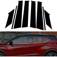 8Pcs Glossy Black Pillar Posts Stickers For Nissan Kicks P15 2018 2019 2020 2021 2022 2023 Car Door Window Exterior Trim Cover