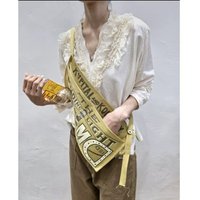 Vintage Letter Print Canvas Waist Bag for Women Multifunctional Crossbody Bag, Casual Apron Chest Bag, Streetwear Fanny Pack