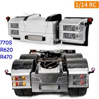 RC Truck 1/14 Tail Beam Tail Wing Taillight Set LESU S-1322 For Tamiya 1/14 Rc Tractor Truck 770S R620 R470 Parts Accessories