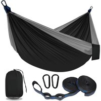 Camping Hammock Double Portable Hammock 210T Nylon with Tree Straps Carabiners Storage Bag for Hiking Beach Outdoor