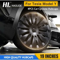 HL 4PCS Design for TESLA Model Y 2020-2024 Vehicle Full Coverage Blade Wheel Cover Cap 19 Inches Hubcaps Automobile Accessories