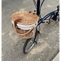 Bicycle Retro Wicker Basket For Brompton Folding Bike Front Storage Basket Bike Bags & Panniers