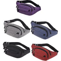 Waist Packs Waterproof Outdoor Sports Bag Unisex Canvas Pouch Fanny Pouch Solid Color Women Men Zipper Crossbody Male Bag