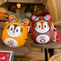 Original Disney Chip 'n' Dale Double-sided Popcorn Bucket Bag New Year Limited Shoulder Bag Crossbody Bag Cute Cartoon Storage