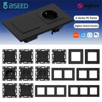 BSEED Zigbee Przełącznik Światła Dotykowy 1/2/3/4-kanałowy Funkcja Przełącznika Dwukierunkowego Część DIY Gniazdko Inteligentne EU Plastikowa Ramka Kolor Czarny