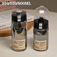 1/2/4/8PCS Water Bottle Plastic Portable Water Cup with Tea Compartment Outdoor Student Sports Cups BPA Free Water Bottle