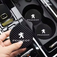 2Pcs Car Coaster Water Anti Slip Pad Silicone Waterproof Interior Accessories For Peugeot 208 3008 308 2008 207 107 508 607 106
