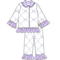 New Mommy and Me Clothing Adult Pajamas Outfits Purple Bow Ladies Robe Ladies Pajamas Sets Customizable
