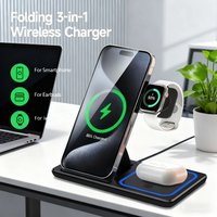 3 in 1 Fast Wireless Charger Stand Foldable Wireless Charger For iPhone 17 16 15 14 13 12 Apple Watch Airpods Pro iWatch S11 S10