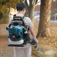 4-Takt-Rucksack-Laubbläser, 75,6 cc kabelloses, leistungsstarkes Blasen, 7000 U/min, geringer Kraftstoffverbrauch, gasbetriebener Laubbläser
