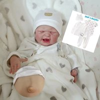 50cm Cuddly Maria Bebe Reborn Boy and Girl Full Body Silicone Vinyl Newborn Dolls With Painted Hair 3D Paint Skin Reborn Doll