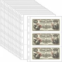 10Pcs Money Banknote Paper Money Album Page Collecting Holder Sleeves 3-slot Loose Leaf Sheet Album Protection