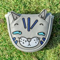 1pc Cute Cat Pattern Style Golf Club Head Cover, Golf Putter Cover, Golf Mallet Putter Cover, Semi-Circular Putter Cover,