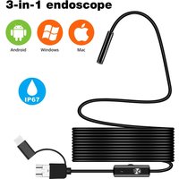 3 in 1 USB Endoscope for OTG Android Phone 7mm Borescope Inspection for PC MacBook Snake Camera For Pipeline