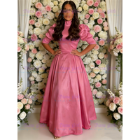 Quality Elegant Baptism Red Satin A-Line Flower Girl Dress For Girls Wedding Birthday Party First Communion Evening Ball Gowns