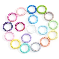 5pcs Colorful Round Lobster Clasp Key Connector DIY Key Chain Cell Phone Chain Keychain Making Accessories