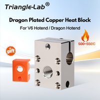 Trianglelab Dragon Heat Block for For V6 Hotend / Dragon Hotend Plated Copper Maximum heat-resistant temperature 500-500โ