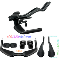 BALUGOE Carbon Fiber Airplane Handlebar Rest Deputy Handlebars Professional TT Bicycle Long Distance Handlebar Adjustable Angle