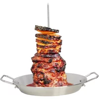 Stainless Steel Vertical Skewer Skewer For Grill Brazilian Vertical Spit Stand with Removable Spikes and Brushes BBQ Accessories