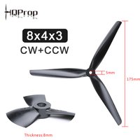 HQPORP 8X4X3 HQ MacroQuad Prop 3 blade 8040 PC Fiber Glass Nylon propeller for Mark4 XL8 FPV 8inch Multirotor X-Class RC Drone