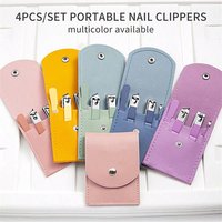 4-piece premium stainless steel manicure pedicure set, grooming set includes precision scissors and portable nail file