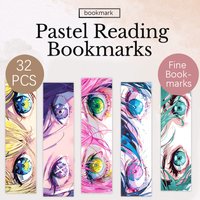 32pcs,Anime Eyes Bookmarks,Floral Beauty Theme, Ideal for Teachers, Readers, and Book Lovers, Perfect Birthday and New Year Gift
