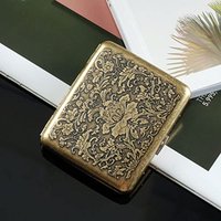 Antique Cigarette Case Metal Cigarette Box Men Women for 20 Cigarettes, Antique Cigarette Case with Engraving Elegant Look